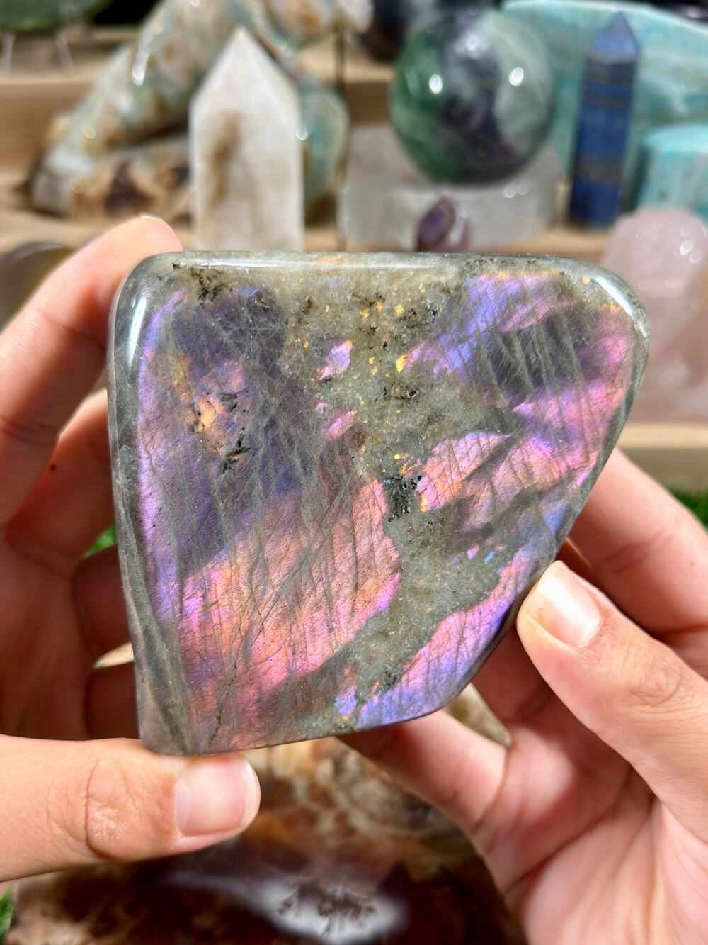 Labradorite Freeform | 1 lb 6.8 oz / 646 g | Purple-Gold Flash Display Piece